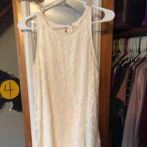 Aztec Lace Keyhole Back Shift Dress